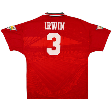 1994-96 Manchester United Home Shirt Irwin #3 - 8/10 - (L)