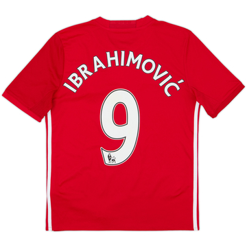 2016-17 Manchester United Home Shirt Ibrahimovic #9 - 9/10 - (L.Boys)