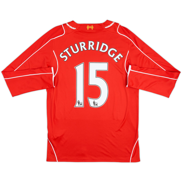 2014-15 Liverpool Home L/S Shirt Sturridge #15 - 5/10 - (S)