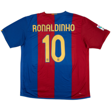 2006-07 Barcelona Home Shirt Ronaldinho #10 - 8/10 - (XL)