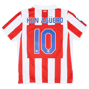 2010-11 Atletico Madrid Home Shirt Kun Aguero #10 - 8/10 - (L)