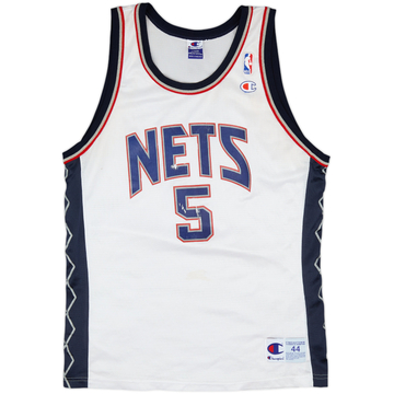 2001-02 New Jersey Nets Kidd #5 Champion Home Jersey - 5/10 - (L)