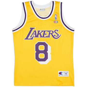 1996-99 LA Lakers Bryant #8 Champion Home Jersey - 6/10 - (XS)