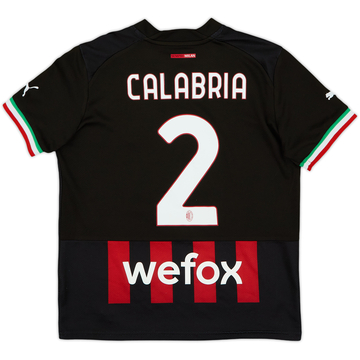2022-23 AC Milan Home Shirt Calabria #2 - 8/10 - (M.Boys)