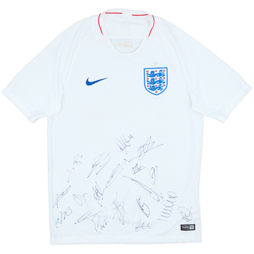 2018-19 England Signed Home Shirt - 5/10 - (M)