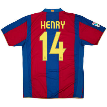 2007-08 Barcelona Home Shirt Henry #14 - 8/10 - (L)