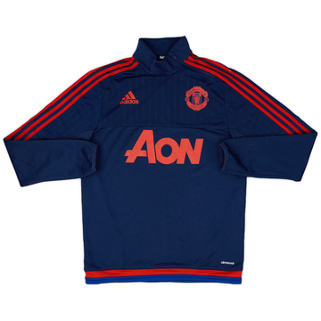 2015-16 Manchester United adidas 1/4 Zip Drill Top - 8/10 - (S)