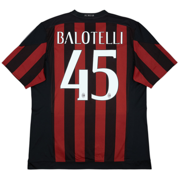 2015-16 AC Milan Home Shirt Balotelli #45 - 8/10 - (XL)