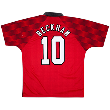 1996-98 Manchester United Home Shirt Beckham #10 - 6/10 - (L)