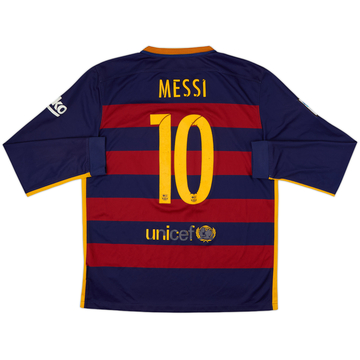 Camiseta de local de manga larga del Barcelona 2015-16 Messi #10 - 6/10 - (L)