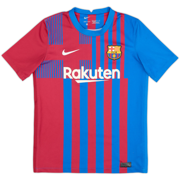 2021-22 Barcelona Home Shirt - 7/10 - (L.Boys)