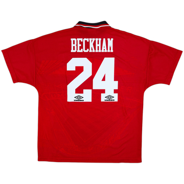 1994-96 Manchester United Home Shirt Beckham #24 - 9/10 - (XL)