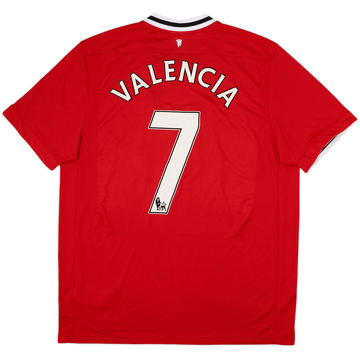 2011-12 Manchester United Home Shirt Valencia #7 - 8/10 - (XL)