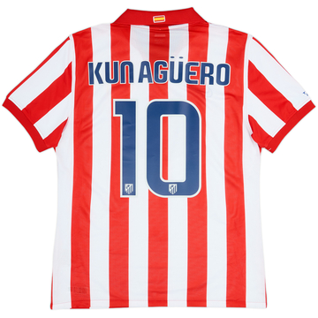 2009-10 Atletico Madrid Player Issue Home Shirt Kun Aguero #10 - 9/10 - (L)