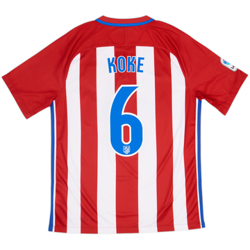 2016-17 Atletico Madrid Home Shirt Koke #6 - 6/10 - (M)