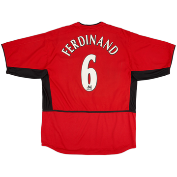 2002-04 Manchester United Home Shirt Ferdinand #6 - 8/10 - (XL)