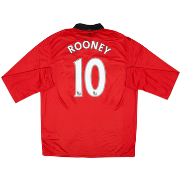 2013-14 Manchester United Home L/S Shirt Rooney #10 - 8/10 - (XL)