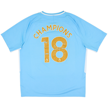 2017-18 Manchester City Home Shirt Champions #18 - 5/10 - (XL)