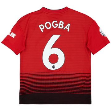 2018-19 Manchester United Home Shirt Pogba #6 - 9/10 - (L.Boys)