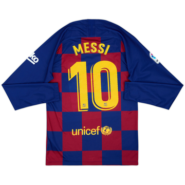 2019-20 Barcelona Home L/S Shirt Messi #10 - 9/10 - (S)