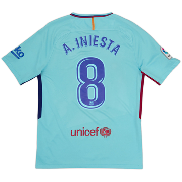2017-18 Barcelona Away Shirt A.Iniesta #8 - 7/10 - (M)