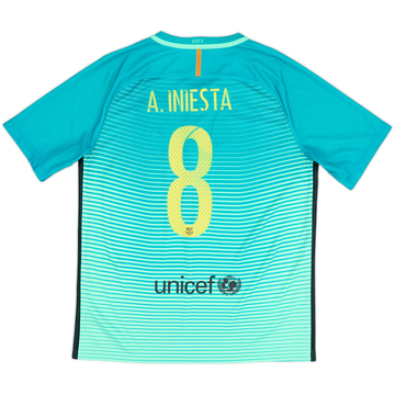 2016-17 Barcelona Third Shirt A.Iniesta #8 - 8/10 - (L)