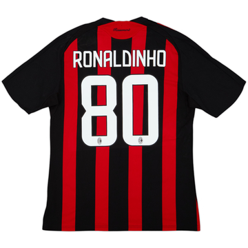 2008-09 AC Milan Home Shirt Ronaldinho #80 - 7/10 - (M)