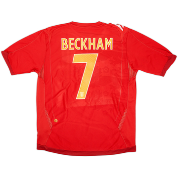 2006-08 England Away Shirt Beckham #7 - 5/10 - (L)