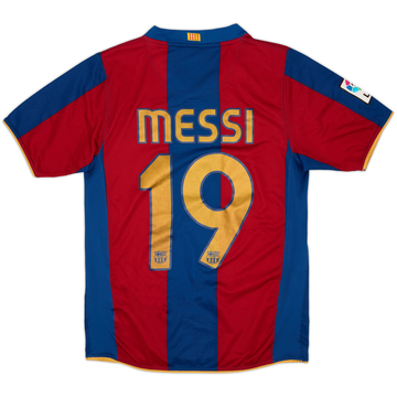 2007-08 Barcelona Home Shirt Messi #19 - 8/10 - (S)