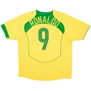 2004-06 Brazil Home Shirt Ronaldo #9 - 8/10 - (XL)