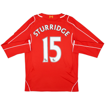 2014-15 Liverpool Home L/S Shirt Sturridge #15 - 7/10 - (S)