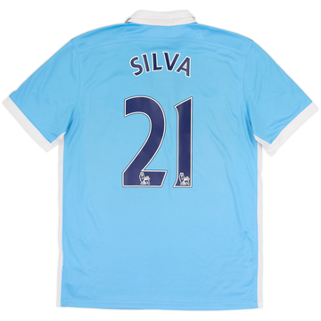 2015-16 Manchester City Home Shirt Silva #21 - 6/10 - (M)