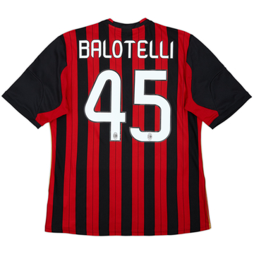 2013-14 AC Milan Home Shirt Balotelli #45 - 8/10 - (L)