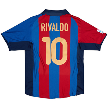 2001-02 Barcelona Home Shirt Rivaldo #10 - 8/10 - (S)