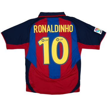2003-04 Barcelona Home Shirt Ronaldinho #10 - 9/10 - (S)