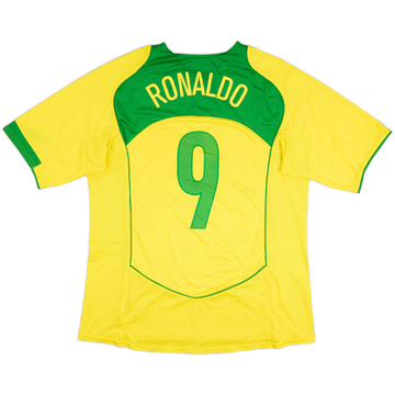 2004-06 Brazil Home Shirt Ronaldo #9 - 6/10 - (L)