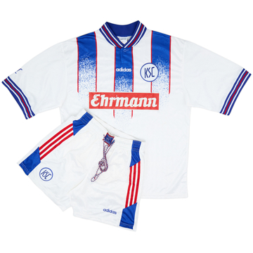 1996-98 Karlsruhe Home Shirt & Shorts - 7/10 - (L)