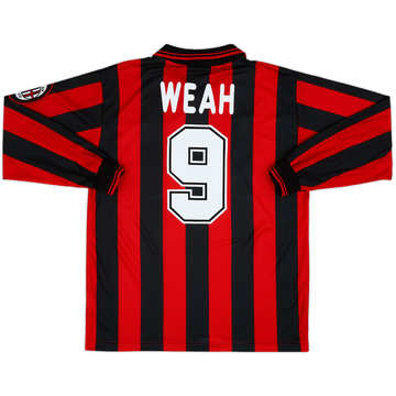 Camiseta de local de manga larga del AC Milan 1995-96 Weah #9 - 9/10 - (M)