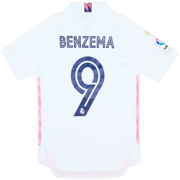 2020-21 Real Madrid Authentic Home L/S Shirt Benzema #9 (XS)