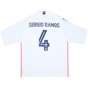 2020-21 Real Madrid Home L/S Shirt Sergio Ramos #4 (XL)