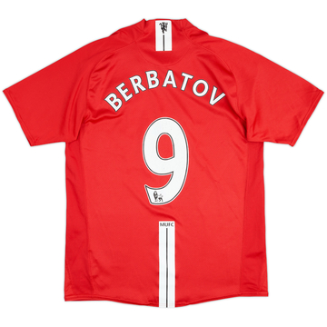 2007-09 Manchester United Home Shirt Berbatov #9 - 7/10 - (M)