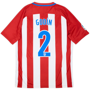 2016-17 Atletico Madrid Home Shirt Godin #2 - 6/10 - (L)