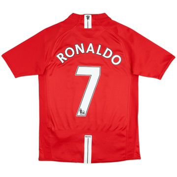 Camiseta de local del Manchester United 2007-09 Ronaldo #7 - 8/10 - (15-16 Años)
