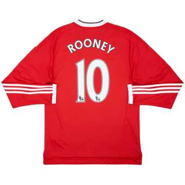 2015-16 Manchester United Home L/S Shirt Rooney #10 - 9/10 - (M)