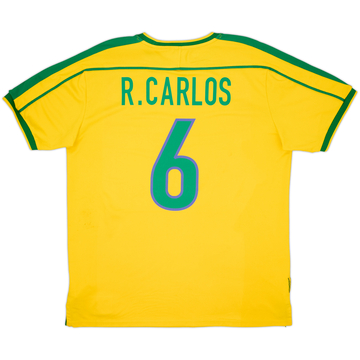 2008 Brazil '1998-00' Nike Reissue Home Shirt R.Carlos #6 - 7/10 - (XL)