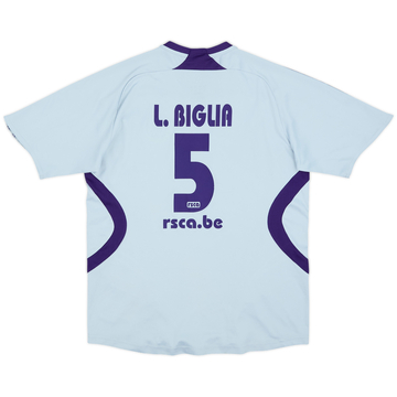 2007-08 Anderlecht Away Shirt L.Biglia #5 - 6/10 - (M.Boys)