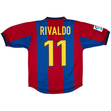 1998-00 Barcelona Home Shirt Rivaldo #11 - 8/10 - (S)
