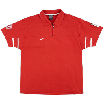 2003-04 Manchester United Nike 1/4 Zip Polo Shirt - 9/10 - (XL)