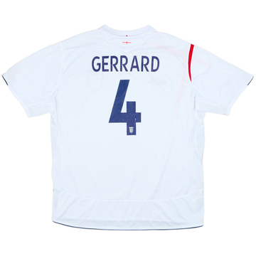 2005-07 England Home Shirt Gerrard #4 - 7/10 - (3XL)