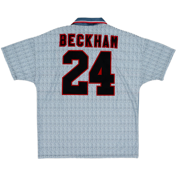 1995-96 Manchester United Away Shirt Beckham #24 - 8/10 - (XL)